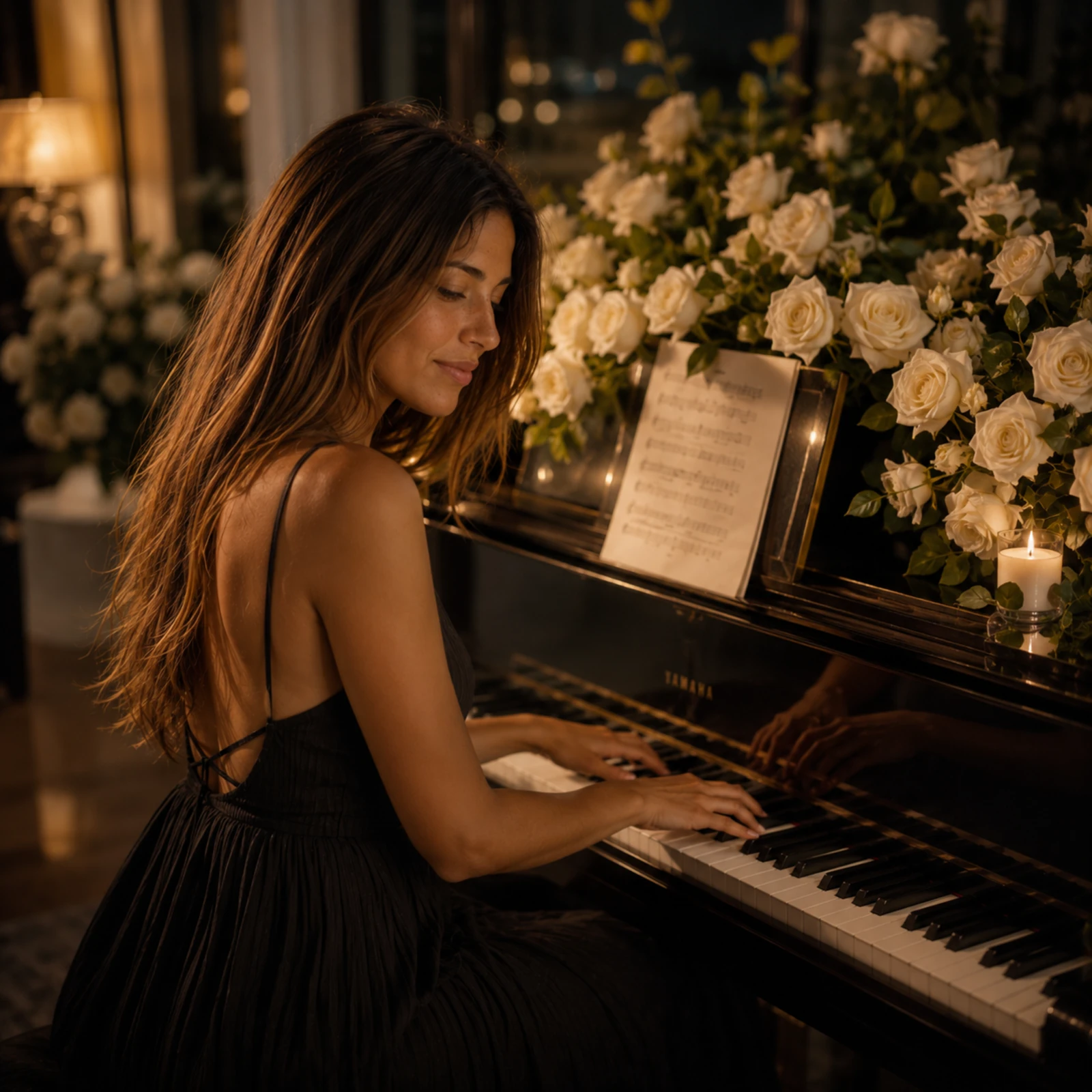 Sophie Del Mar playing piano